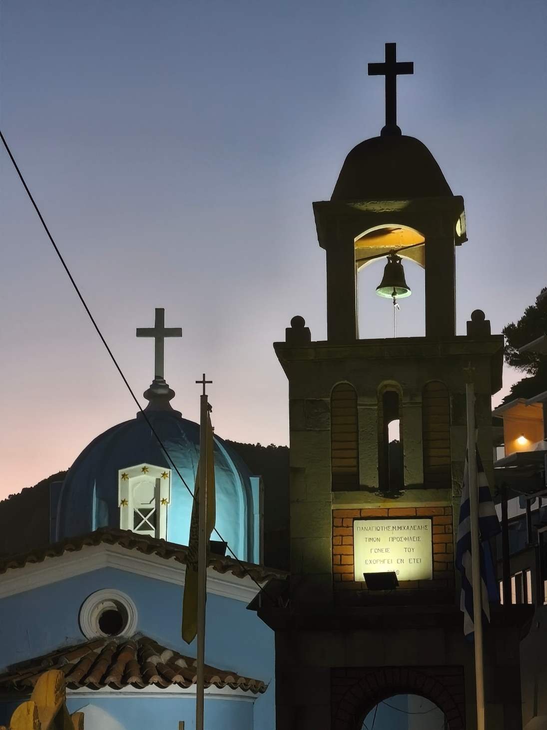 Agios Panteleimon in Ammoudeli at dusk