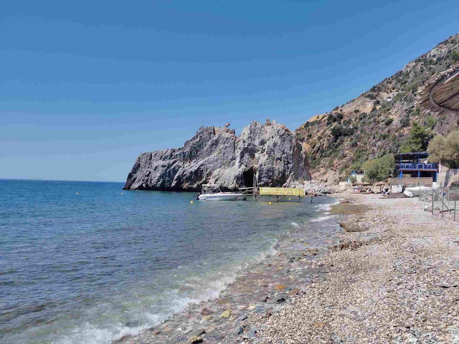The shoreline and rock at Melinda