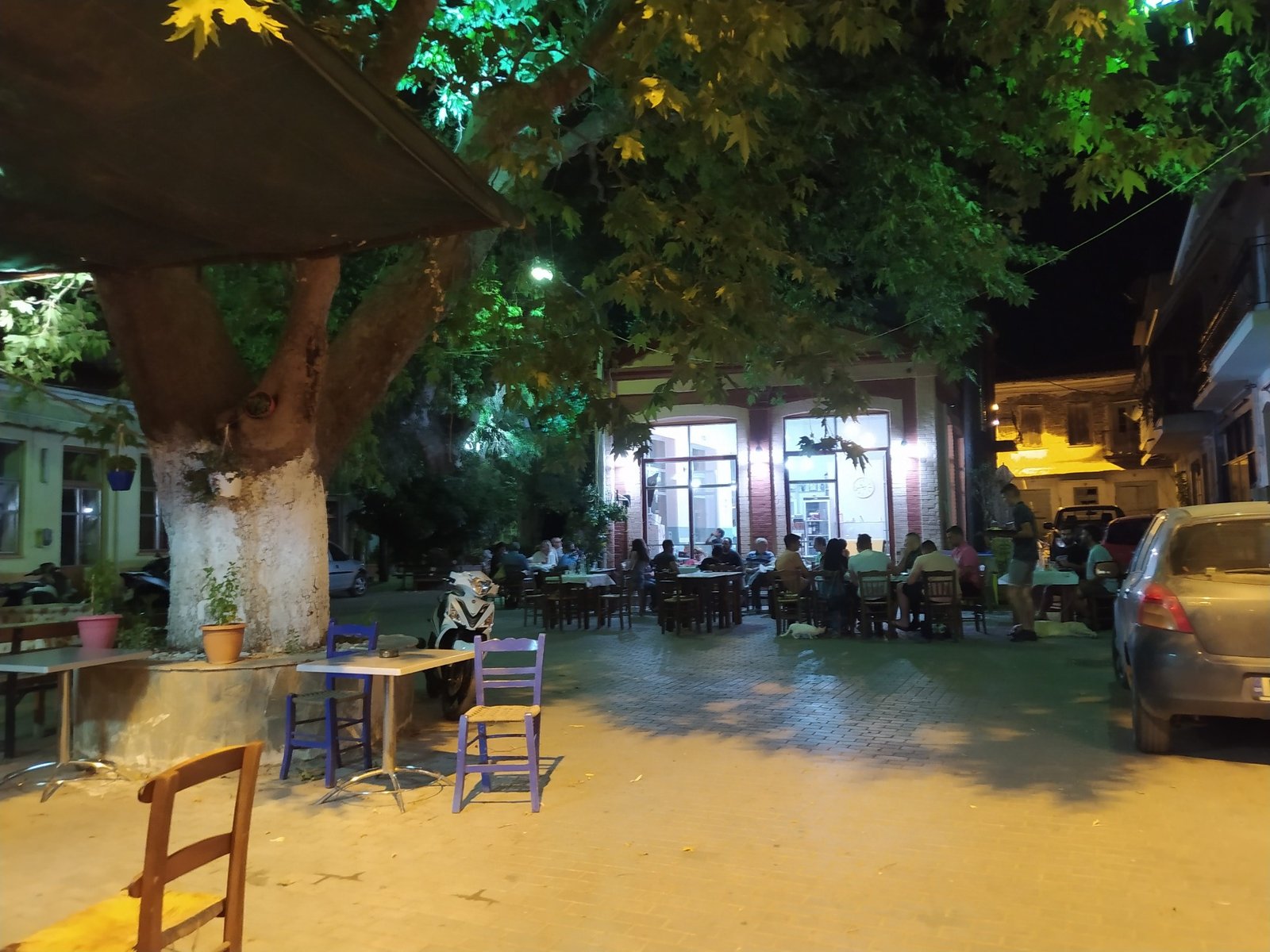 Evening in Plagia village square