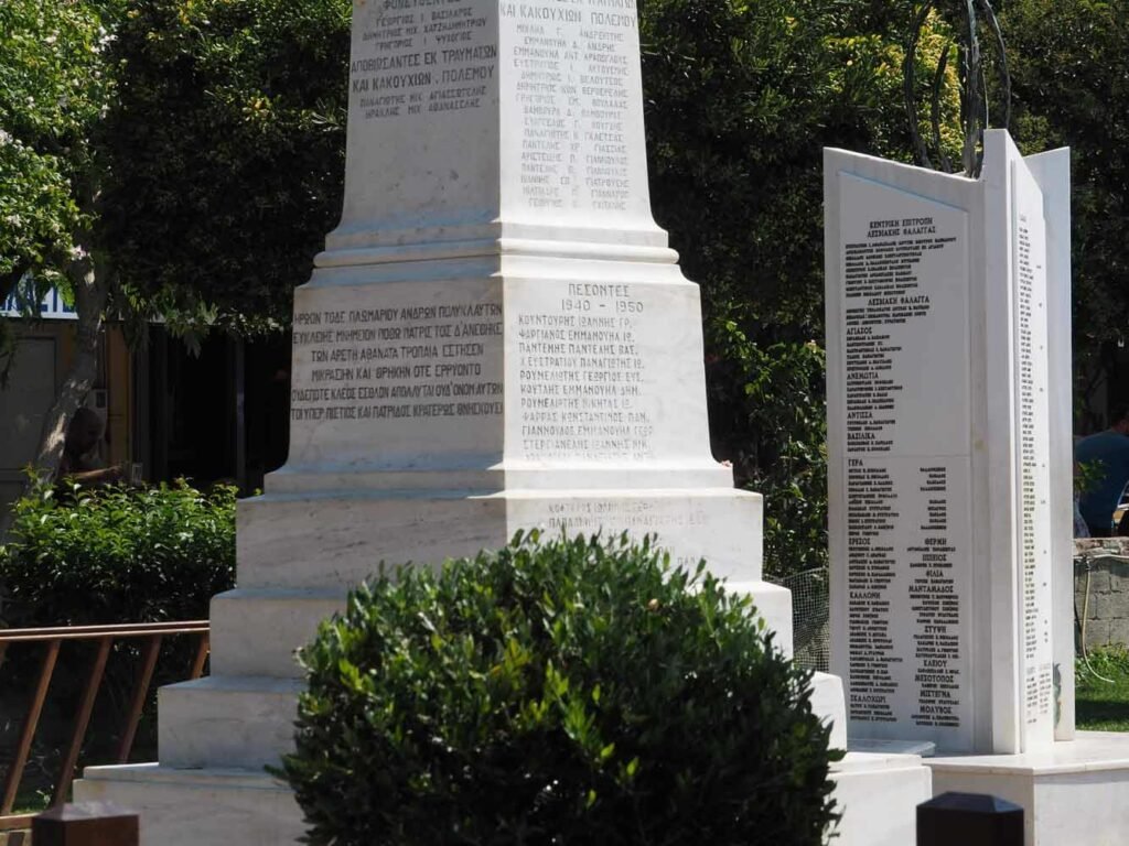 The memorial in Plomari