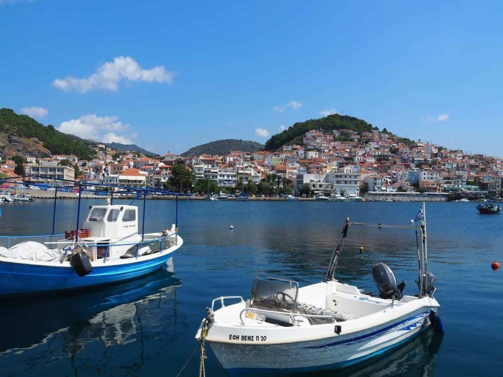 Fishing boats in Plomari harbour