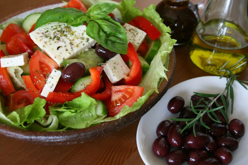 A table of local flavours in Plomari